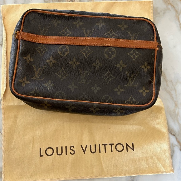Louis Vuitton Black and Brown Cosmetic Bag with Monogram Canvas - Picture 1 of 13